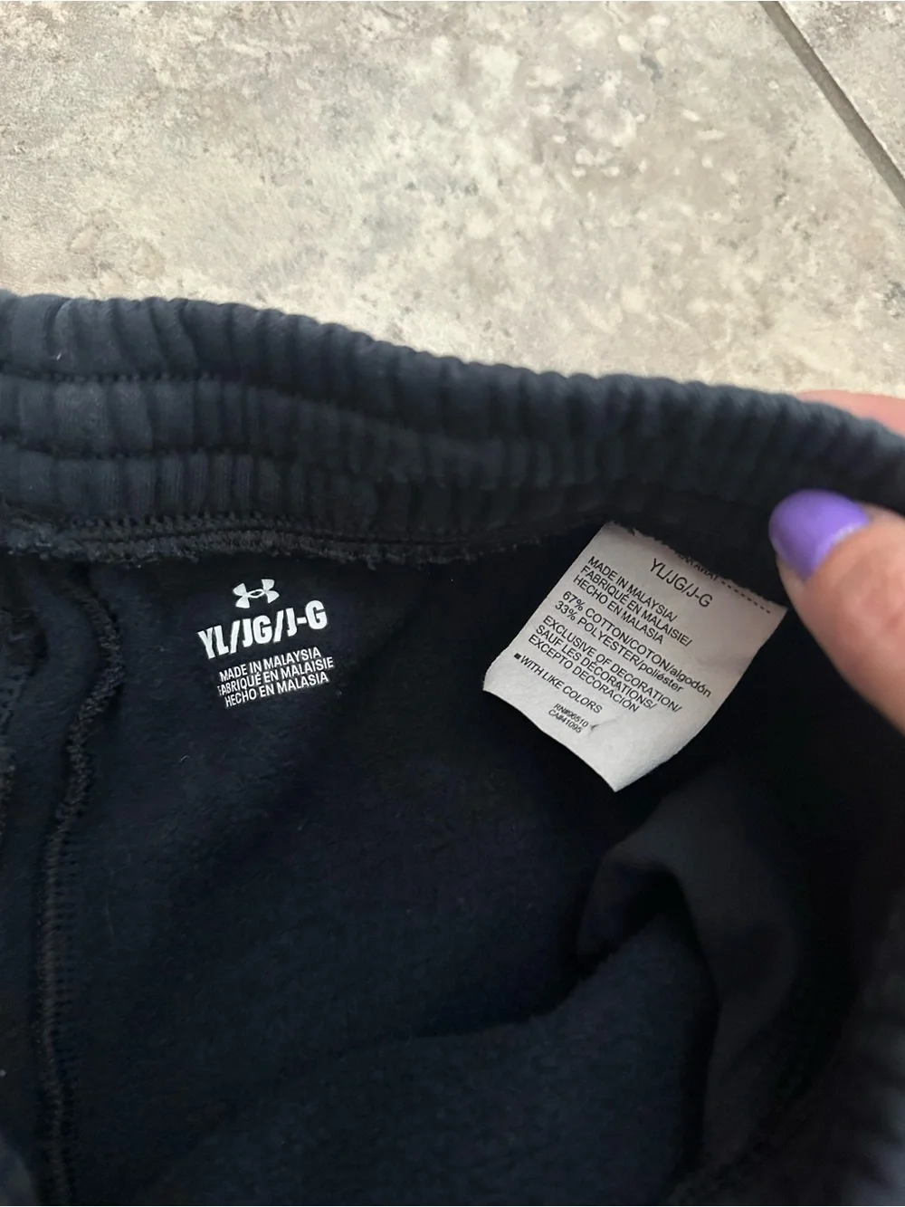 Under Armour Kids Black Jogger Pants with White Logo